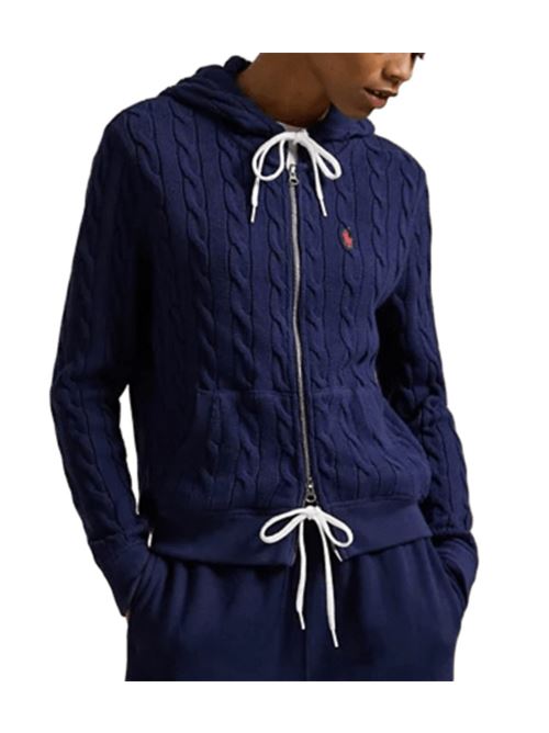 FELPA A TRECCE CON CAPPUCCIO E CERNIERA POLO RALPH LAUREN | 211959124001